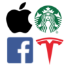 Apple, Starbucks, Facebook, Tesla